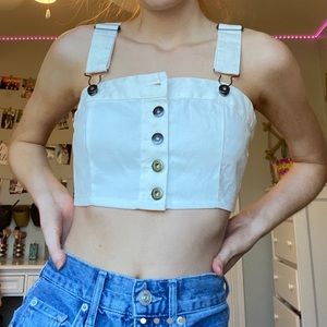 pacsun button crop top